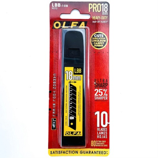 OLFA 18mm LBB-10B Black Snap Blades, 10pk
