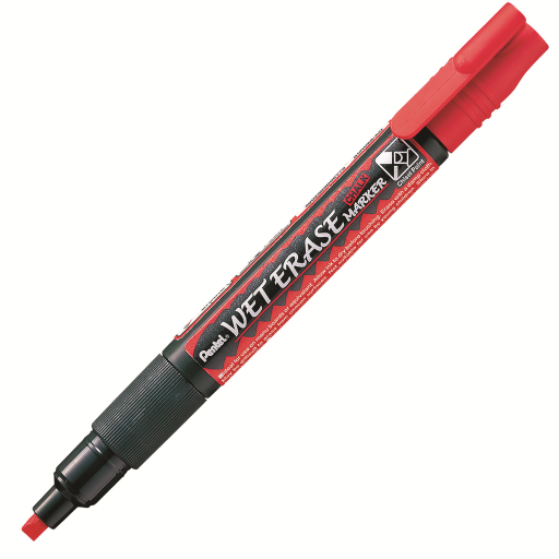 Pentel Arts Wet Erase Chalk Marker, Small Chisel Tip, Red Ink