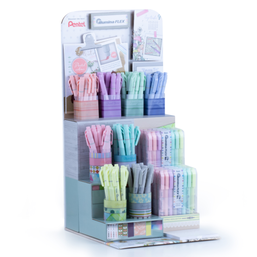 Illumina Flex Liquid Highlighter, Dual Tip - Chisel and Bullet, Pastel Colours, Mixed Display