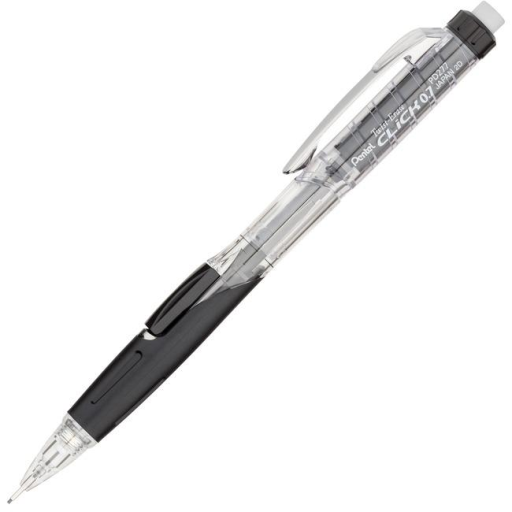 Twist-Erase Click Mechanical Pencil (0.7mm) Clear Barrel, Black Grip