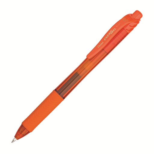 EnerGel-X Retractable Gel Roller, (0.7mm) Metal Tip, Orange Ink