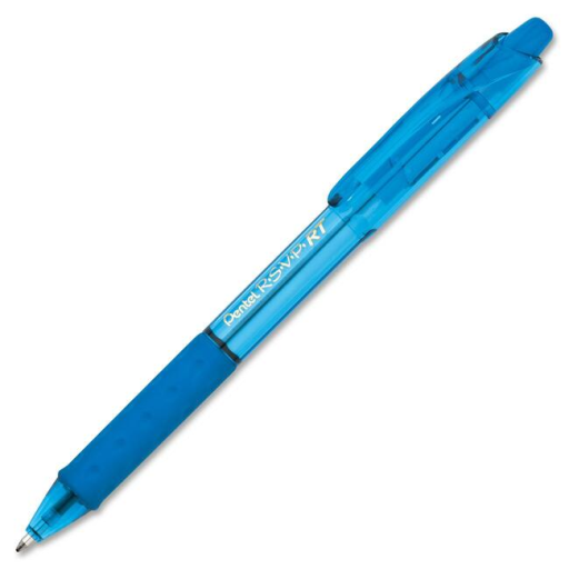 R.S.V.P. RT Colours Retractable Ballpoint Pen, (1.0mm), Sky Blue Barrel, Sky Blue Ink
