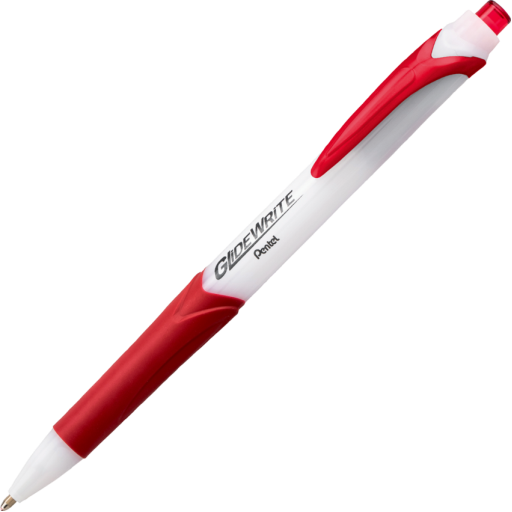 GlideWrite Ballpoint Pen with TechnIFlo Ink, (1.0mm) Bold Point, Red Ink