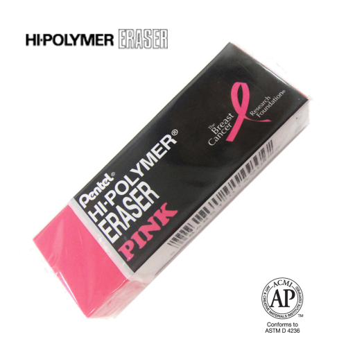 Hi-Polymer Block Eraser, Pink, Large, Breast Cancer Association of Canada Edition