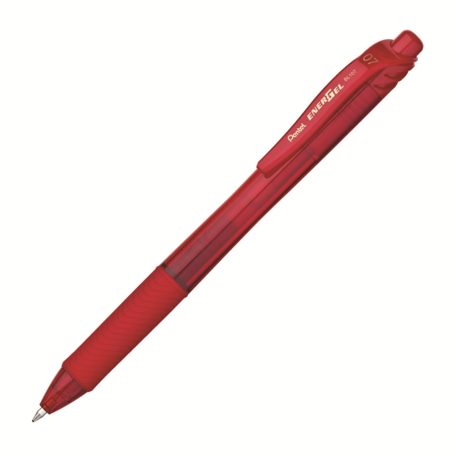 EnerGel-X Retractable Gel Roller, (0.7mm) Metal Tip, Red Ink