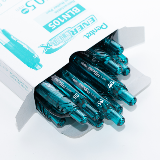 EnerGel-X Retractable Gel Roller, (0.5mm) Needle Tip, Turquoise Ink