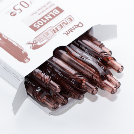 EnerGel-X Retractable Gel Roller, (0.5mm) Needle Tip, Brown Ink