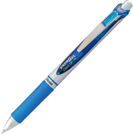 EnerGel Retractable Gel Roller, (0.7mm) Metal Tip, Blue Ink