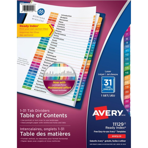 Avery 11129 Dividers