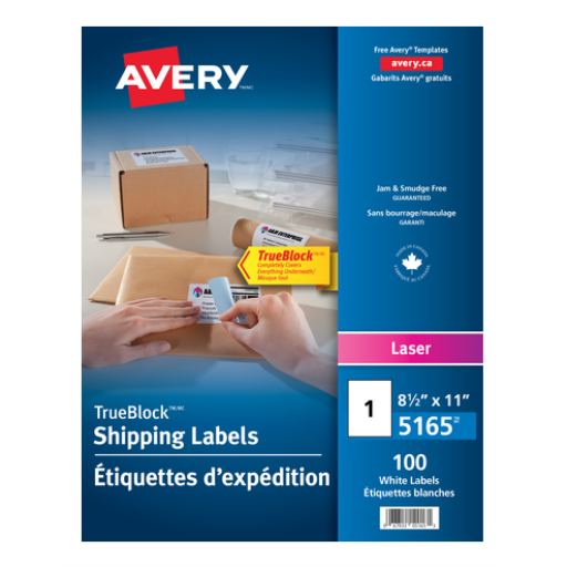 5165 WHITE, TRUEBLOCK, 8 1/2" X 11", PERMANENT, 100 SHEETS/