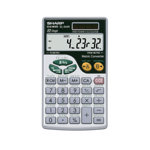 Sharp EL344R Large 10-digits Metric Conversion Calculator