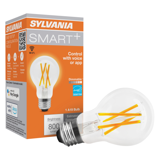 SMART+ WiFi Filament Clear: A19 Soft White (2700K)