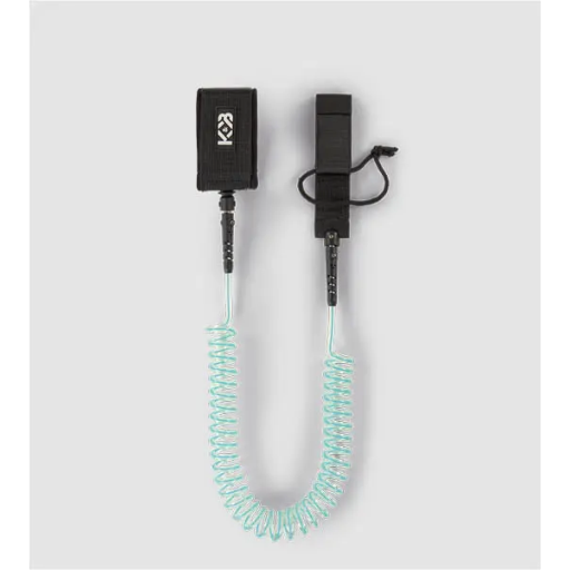 K&B Sport Coiled Paddle Foot Leash - Teal