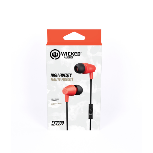Wired Earbud w/ Mic, Red; EX2300 Line