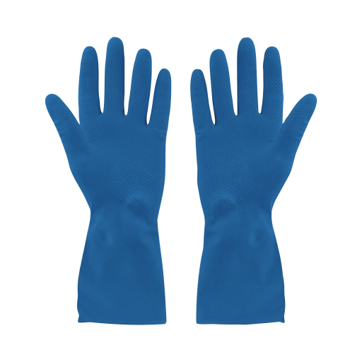 Rubber Gloves Silverlined Blue Medium Extended Cuff- (12 pair)