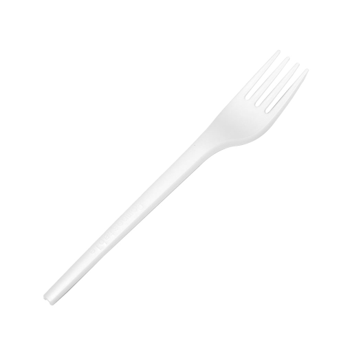 Compostable Forks - 6.25"H, White, CPLA, 100 per pack