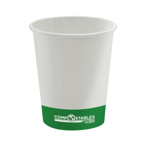 Hot/Cold Compostable Paper Cups - 12oz / White (50 cups Per Pack)