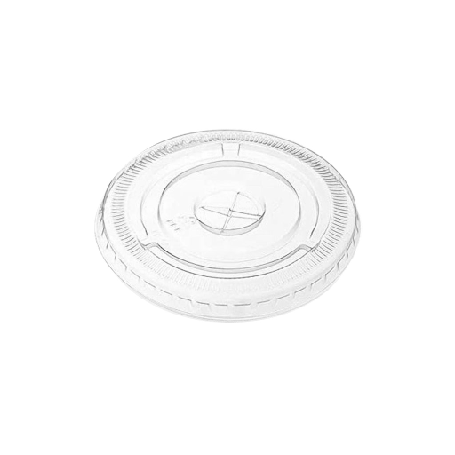 Clear PLA Lids with Hole for PLA Cold Cups - Flat fits 12 to 20oz cups, Pack of 50