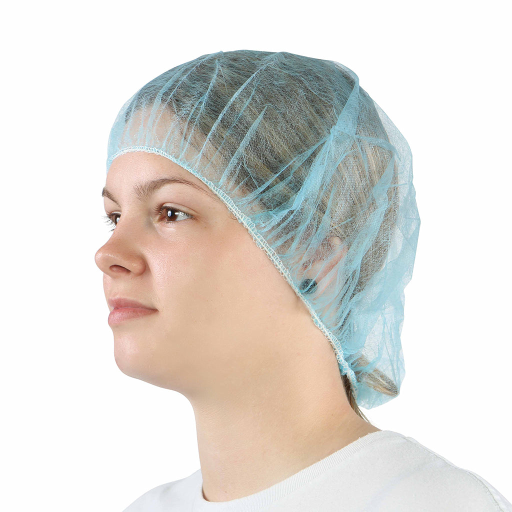 Bouffant Cap/Hairnet Blue Poly 21" (Pack of 100)