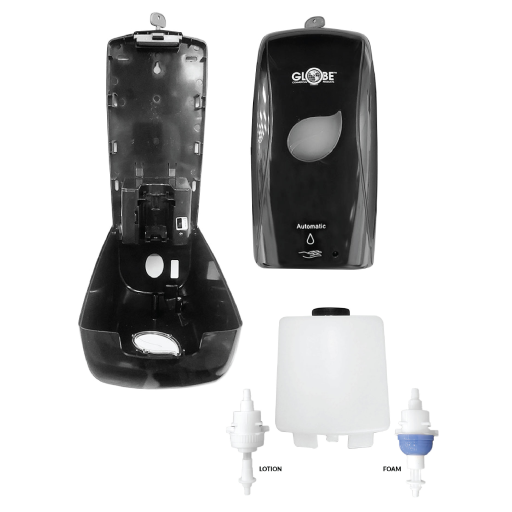 Touch-Free Dual Tip Bulk Lotion or Foam Soap Dispenser - Black