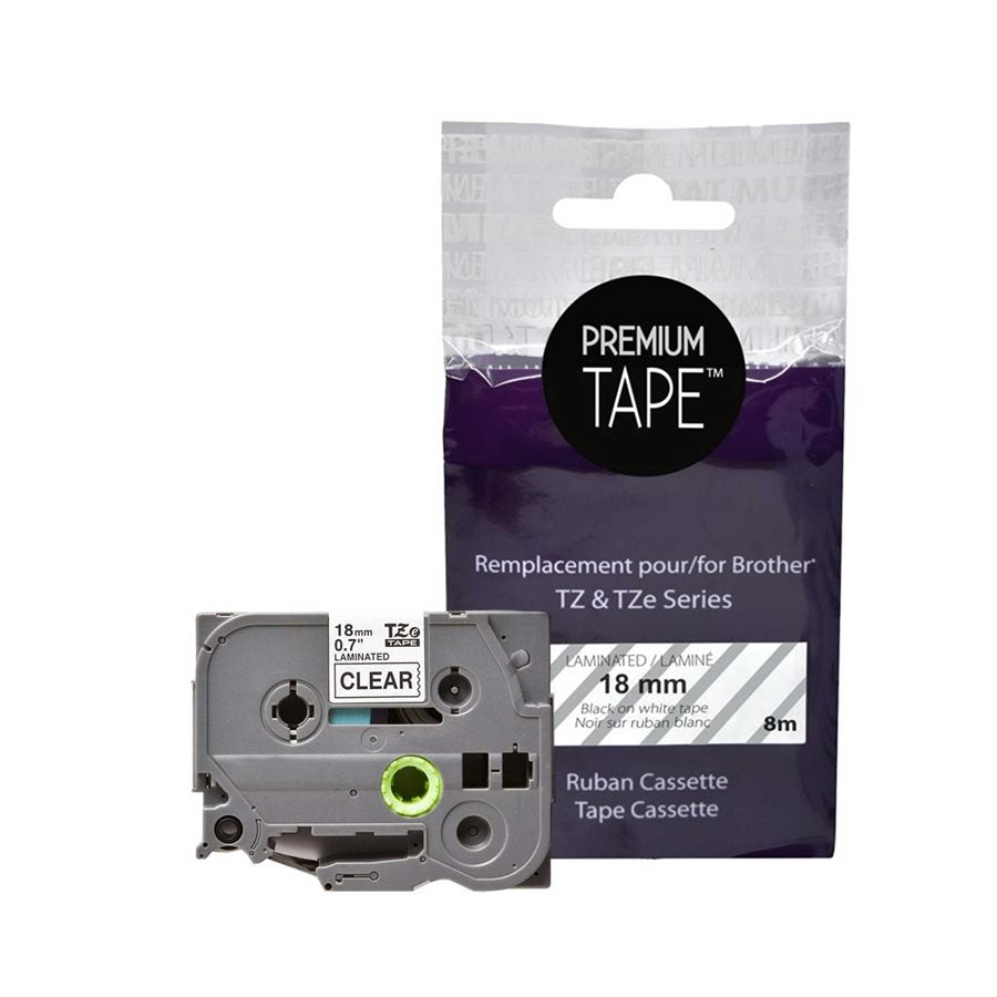 Brother TZ-141 BLACK/CLEAR 18mm Alternative