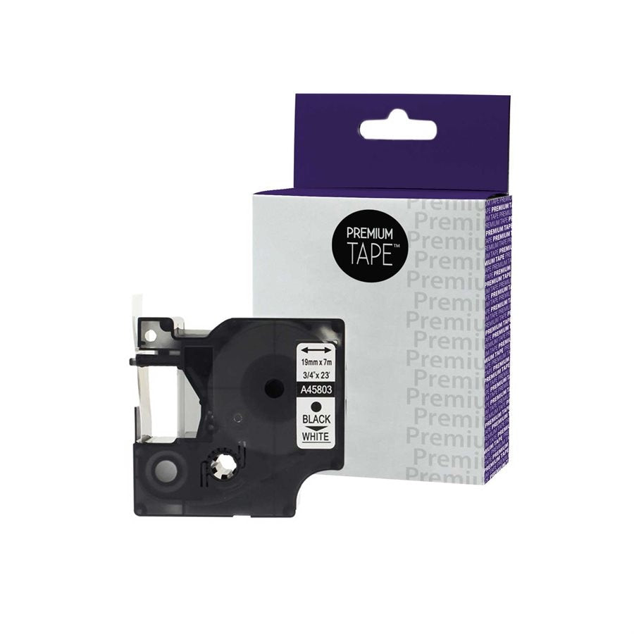Dymo A45803 Alternative ribbon black/white 19mm
