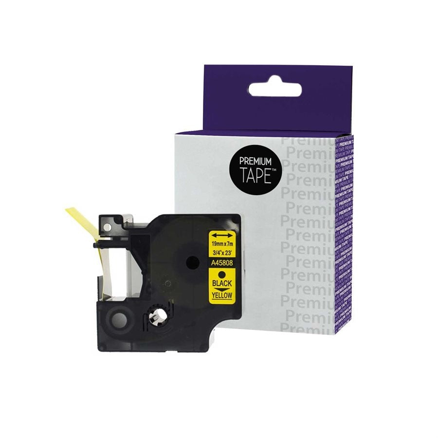 Dymo A45808 Alternative ribbon black/yellow 19mm