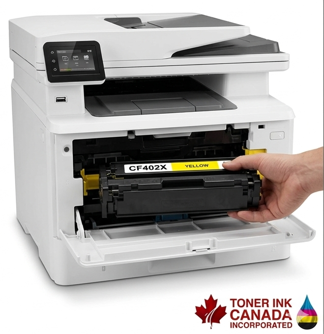 Hewlett-Packard Compatible CF402X Toner Cartridges