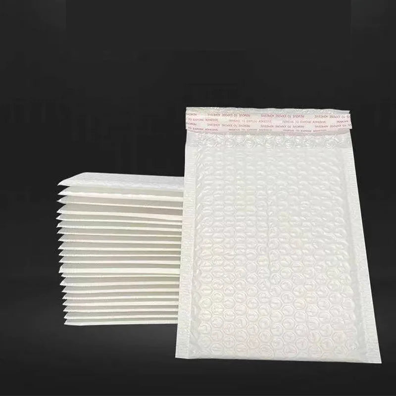 White Bubble Mailers 2-Size Bundle (18x23/20x25cm, 50pcs) - Ideal for E-commerce, Mailing & Product Protection