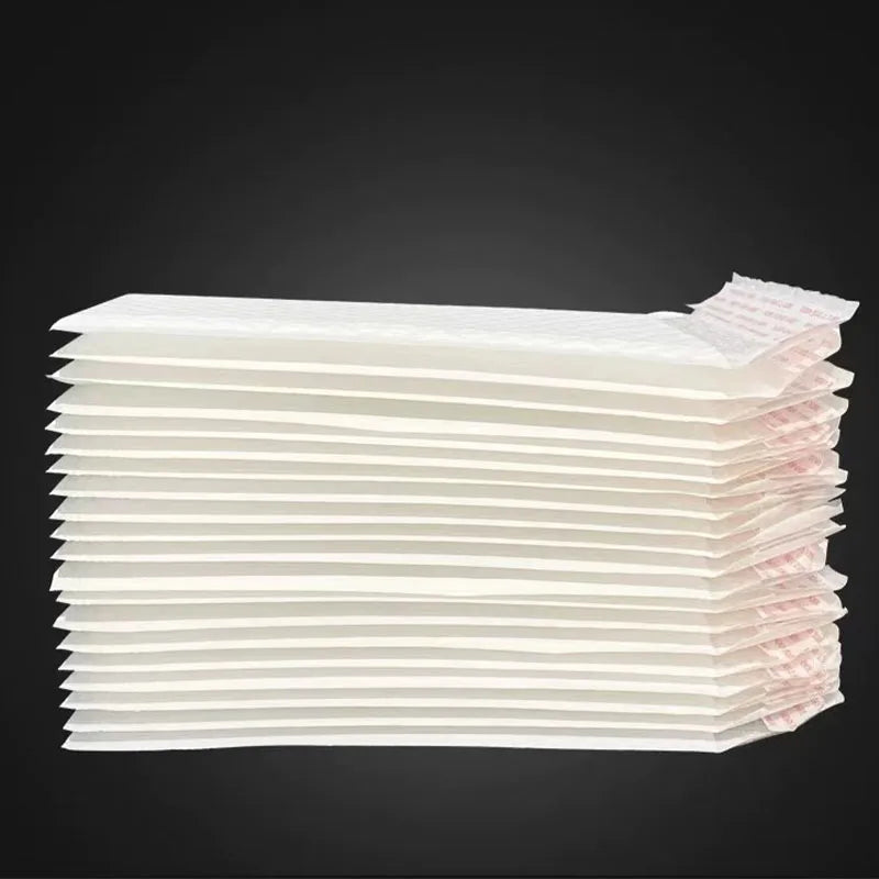 White Bubble Mailers 2-Size Bundle (18x23/20x25cm, 50pcs) - Ideal for E-commerce, Mailing & Product Protection