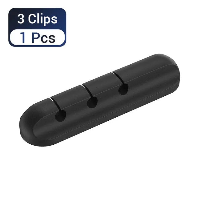 Cable Cord Wire Organizer Silicone USB Cable Winder Management Clips Self Adhesive for Mouse Keyboard Headset Car For iPhone
