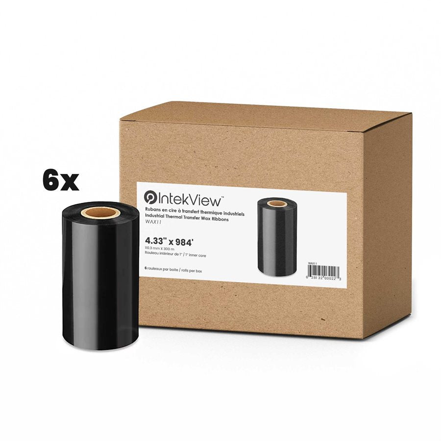Thermal Transfer Ribbon Wax 4.33" x 984' Core 1'' bx/6