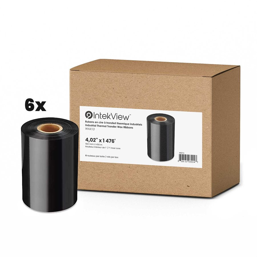Thermal Transfer Ribbon Wax 4.02" x 1476' Core 1'' bx/6