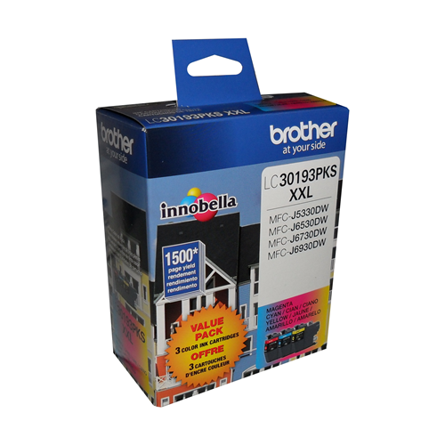 Brother LC30193PKS Innobella  Cyan, Magenta, Yellow Ink Cartridges, Super High Yield Brother
