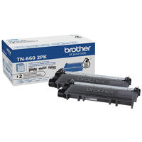 Brother Genuine TN660 2PK High-Yield Black Toner Cartridge Multipack Brother