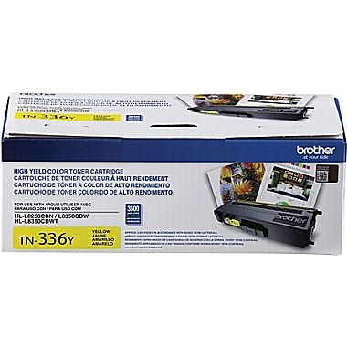 Brother TN336Y Yellow Toner Cartridge, High Yield Brother