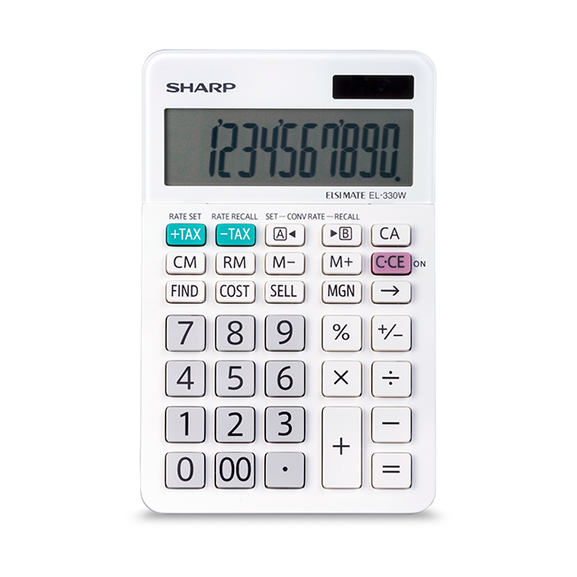 SHARP EL330WB XL 10 DIGIT DESKTOP CALCULATOR WITH INCLINE DISPLAY Sharp Electronics