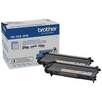 Brother Genuine TN750 2PK High-Yield Black Toner Cartridge Multipack Brother