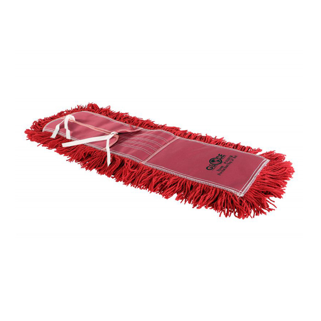 Pro-Stat® Dust mop head 24" x 5" Red Tie-On Globe Commercial Products