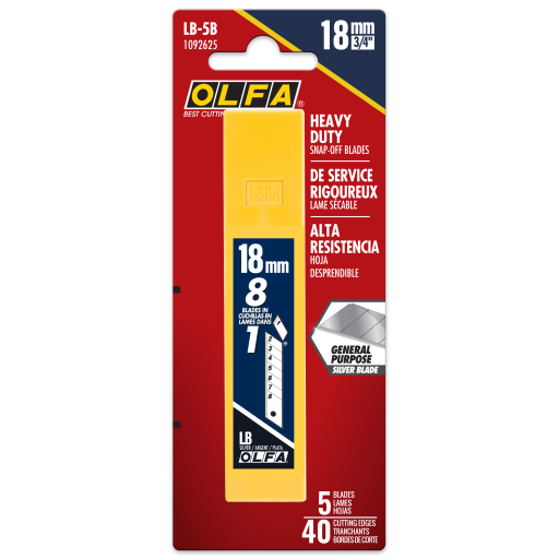 18mm LB-5B Snap Blades, 5pk