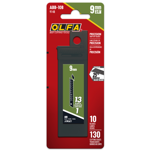 9mm ABB-10B Black Snap Blades, 10pk