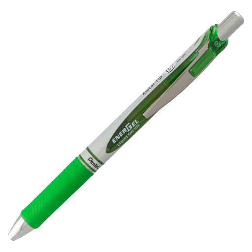 EnerGel Retractable Gel Roller, (0.7mm) Metal Tip, Lime Green Ink