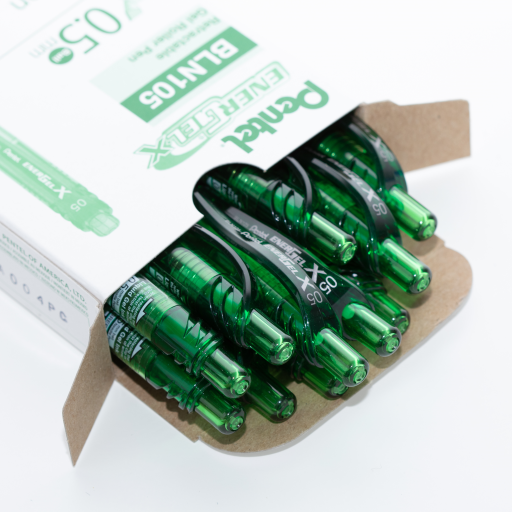 EnerGel-X Retractable Gel Roller, (0.5mm) Needle Tip, Green Ink