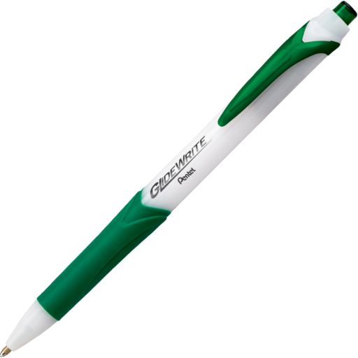 GlideWrite Ballpoint Pen with TechnIFlo Ink, (1.0mm) Bold Point, Green Ink