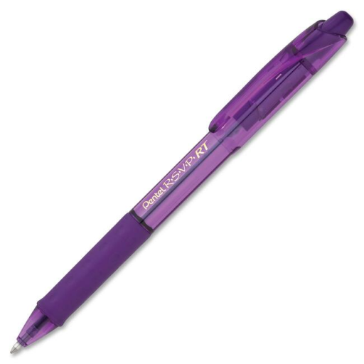 R.S.V.P. RT Colours Retractable Ballpoint Pen, (1.0mm), Violet Barrel, Violet Ink