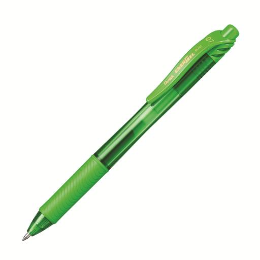 EnerGel-X Retractable Gel Roller, (0.7mm) Metal Tip, Light Green Ink