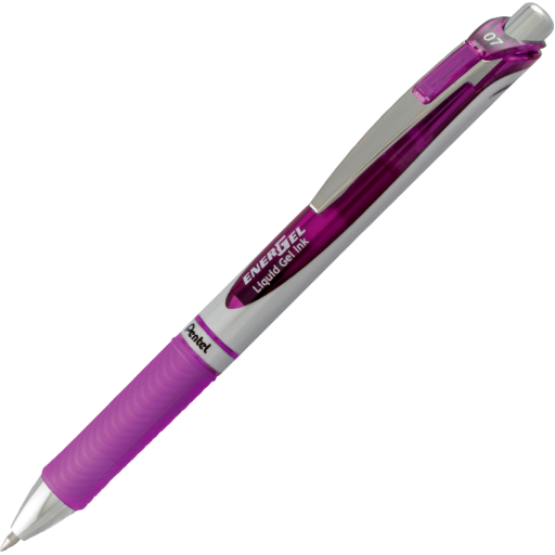 EnerGel Retractable Gel Roller, (0.7mm) Metal Tip, Violet Ink