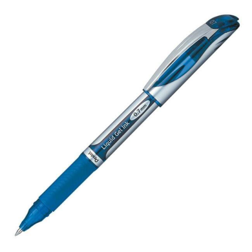 EnerGel Liquid Gel Pen, (0.7mm) Metal Tip, Capped, Blue Ink