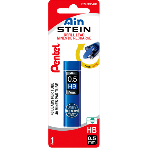 Ain Stein Lead Refill (0.5mm), HB, 40 Leads per Tube, 1PC Pack