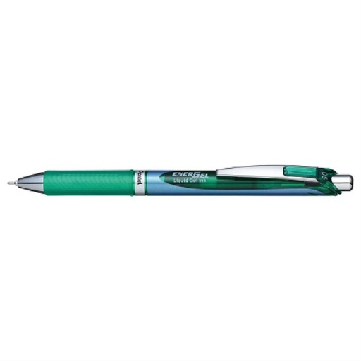 EnerGel Retractable Liquid Gel Pen, (0.5mm) Needle Tip, Green Ink
